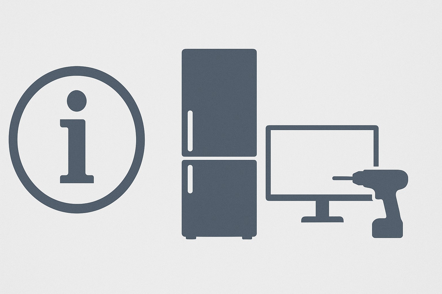 Illustration av informationssymbol och olika produkttyper