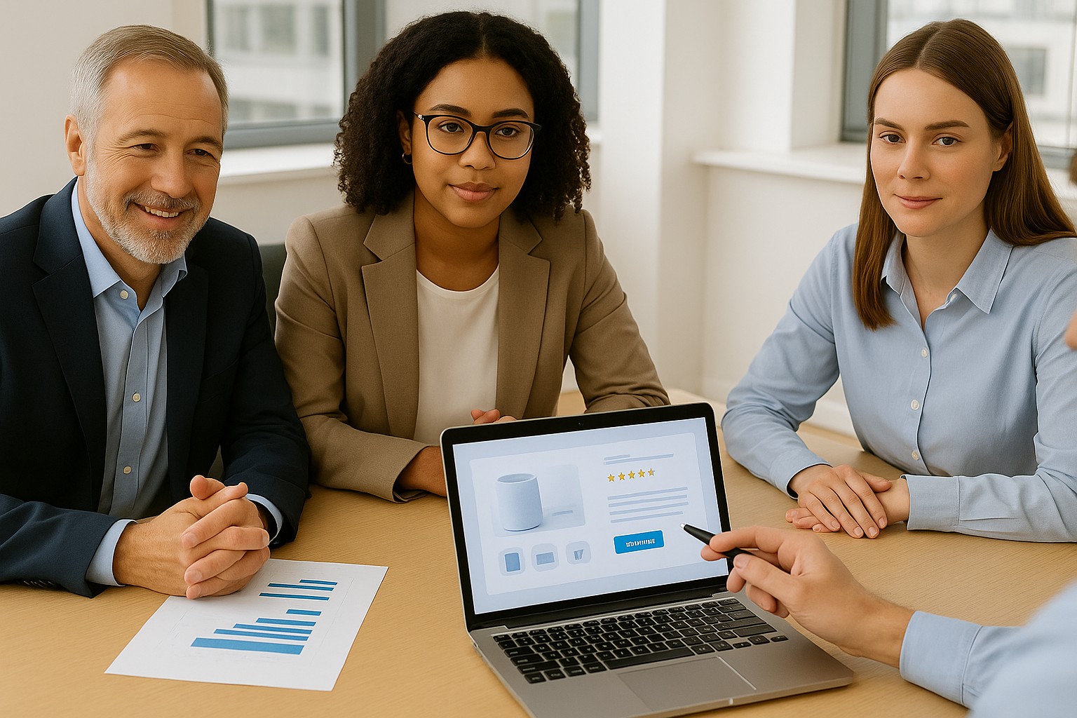 Människor i möte som samarbetar kring data